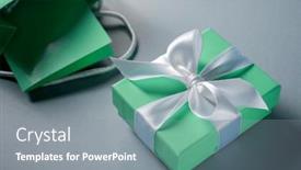  Presentation with ribbon green - 