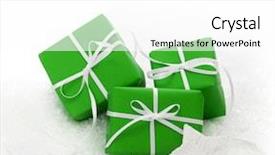  Presentation with boxes - Beautiful slide set featuring green gift boxes wrapped for christmas backdrop and a white colored foreground