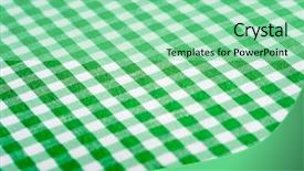  Presentation with tablecloth - Slides featuring green gingham or checked tablecloth background and a seafoam green colored foreground