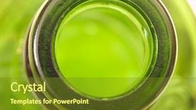  Presentation with green glass - Amazing slide deck having green glass bottle top view backdrop and a tawny brown colored foreground