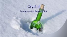  Presentation with green glass - PPT theme consisting of green glass bottle in the snow background and a lemonade colored foreground