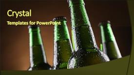  Presentation with green glass - Presentation theme consisting of green glass bottles of beer background and a  colored foreground