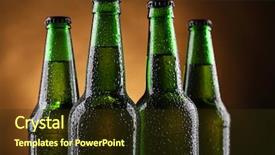  Presentation with green glass - Presentation with green glass bottles of beer background and a  colored foreground