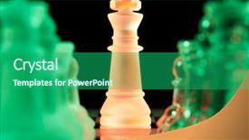  Presentation with green glass - Colorful slide deck enhanced with green glass chess pieces backdrop and a ocean colored foreground