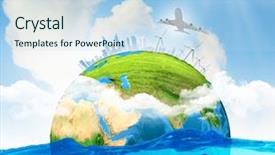  Presentation with green city - Slide set featuring tray of belgian bonbons shaped as seashells background and a dark gray colored foreground