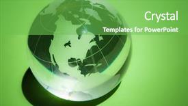  Presentation with green globe - Beautiful presentation design featuring green globe with north america backdrop and a seafoam green colored foreground