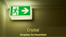  Presentation with green house - Beautiful presentation featuring green-glowing-emergency-exit-sign backdrop and a tawny brown colored foreground