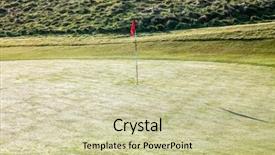  Presentation with sports golf - Amazing theme having green golf course sports background backdrop and a soft green colored foreground