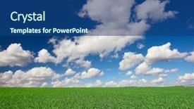  Presentation with green earth - Theme featuring green grass and blue background and a ocean colored foreground