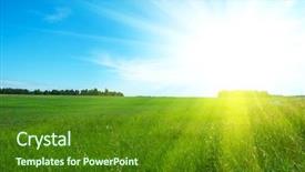  Presentation with blue green - PPT layouts consisting of green grass and perfect blue background and a tawny brown colored foreground