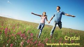  Presentation with lovers - Beautiful theme featuring green grass and pink backdrop and a tawny brown colored foreground
