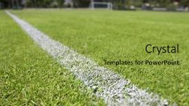  Presentation with green lines - Audience pleasing presentation theme consisting of green grass and sport lines backdrop and a yellow colored foreground
