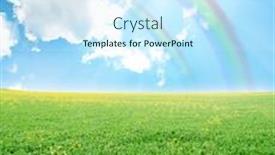  Presentation with sky sun - Presentation consisting of green-grass-and-sun-sky background and a cool aqua colored foreground