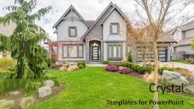  Presentation with green luxury fashion - Slide set consisting of green grass and walkway lead background and a  colored foreground