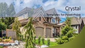  Presentation with green luxury fashion - Slide set consisting of green grass and walkway lead background and a  colored foreground