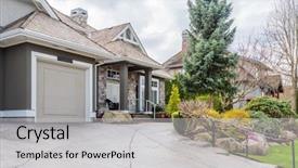  Presentation with green luxury fashion - Slide set having green grass and walkway lead background and a  colored foreground