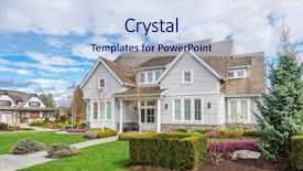  Presentation with beautiful green - Presentation theme with green grass and walkway lead background and a sky blue colored foreground