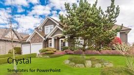  Presentation with green real estate - Presentation featuring green grass and walkway lead background and a gold colored foreground