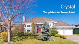  Presentation with green real estate - Presentation with green grass and walkway lead background and a  colored foreground