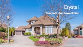  Presentation with beautiful green - Presentation enhanced with green grass and walkway lead background and a  colored foreground