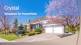  Presentation with beautiful green - PPT theme consisting of green grass and walkway lead background and a  colored foreground