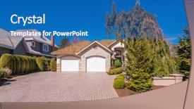  Presentation with lead - Slide deck with green grass and walkway lead background and a  colored foreground