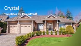  Presentation with green real estate - PPT layouts having green grass and walkway lead background and a teal colored foreground