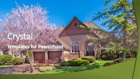  Presentation with green luxury fashion - Cool new PPT layouts with green grass and walkway lead backdrop and a  colored foreground