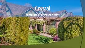  Presentation with green luxury fashion - Slide set consisting of green grass and walkway lead background and a  colored foreground