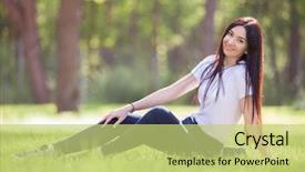  Presentation with green beauty - Presentation theme consisting of green grass beauty nature scene background and a  colored foreground