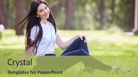  Presentation with green beauty - Slides enhanced with green grass beauty nature scene background and a  colored foreground