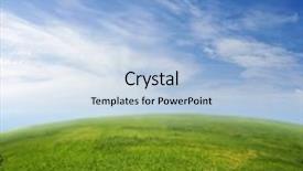  Presentation with blue green - Presentation theme having green grass blue sky background and a light blue colored foreground