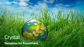  Presentation with earth day - Presentation theme featuring green grass concept - earth background and a forest green colored foreground