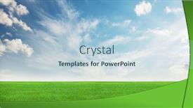  Presentation with green blur floral - Presentation featuring green-grass-field-and-blue background and a lemonade colored foreground