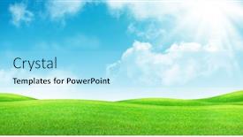  Presentation with summer sun - Colorful theme enhanced with green-grass-field-and-blue backdrop and a arctic colored foreground