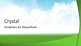  Presentation with blue green - Slide set having green grass field and blue background and a cool aqua colored foreground