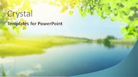  Presentation with green foliage - Slide set featuring green-grass-field-lake-foliage background and a blonde colored foreground