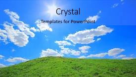  Presentation with green hills - Audience pleasing slides consisting of green grass hills under midday backdrop and a  colored foreground