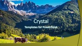  Presentation with green mountains - Presentation enhanced with green grass hillside grazing background and a ocean colored foreground