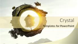  Presentation with green house - Presentation design with green-grass-house-and-landscape background and a yellow colored foreground