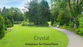  Presentation with meadow - Presentation design with green-grass-in-meadow background and a yellow colored foreground