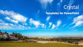  Presentation with green earth - Cool new PPT theme with green-grass-lawn backdrop and a teal colored foreground