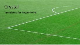  Presentation with football field - Presentation theme having green grass of the football background and a seafoam green colored foreground