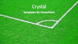  Presentation with football field - Slides featuring green grass of the football soccer field background and a shamrock green colored foreground