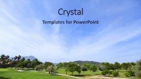  Presentation with golf - Cool new slide deck with green grass on a golf backdrop and a  colored foreground