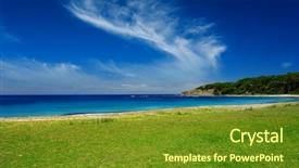  Presentation with southern beach grass - Cool new slide deck with green grass on australian beach backdrop and a  colored foreground