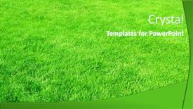  Presentation with green lawn - Presentation theme featuring green-grass-on-lawn-stadium background and a seafoam green colored foreground