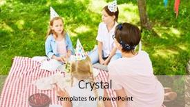  Presentation with little girls birthday - Colorful presentation theme enhanced with green grass on summer day backdrop and a  colored foreground