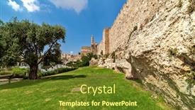  Presentation with green city - Slides featuring green-grass-surrounding-wall background and a tawny brown colored foreground