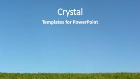  Presentation with blue green - Cool new slide deck with green-grass-under-blue-sky backdrop and a teal colored foreground